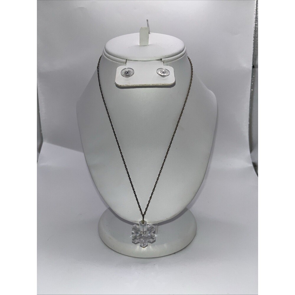 Sterling Silver 925 Necklace Swarovski Clear Crystal Snowflake 18”